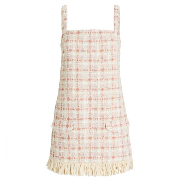 ALEXIS tweed fringe hem mini dress NEW - Picture 8 of 10